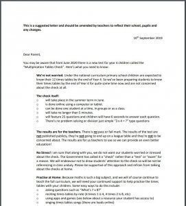 MTC Letter for parents