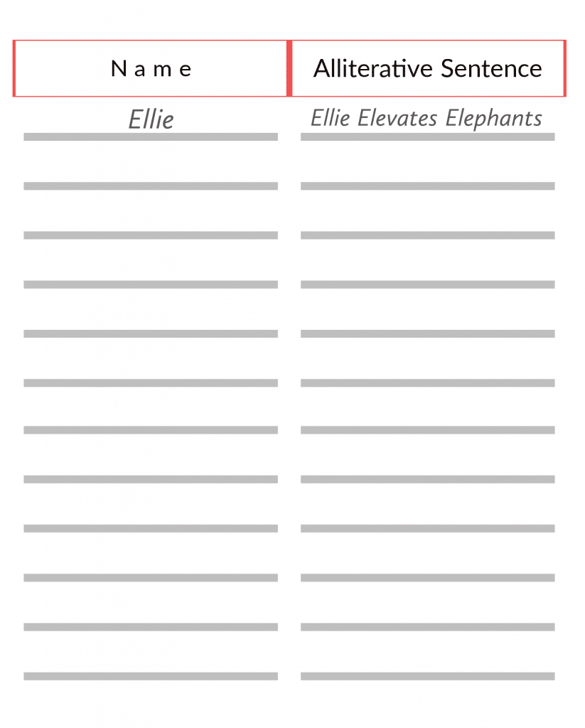 alliteration ideas for primary schools